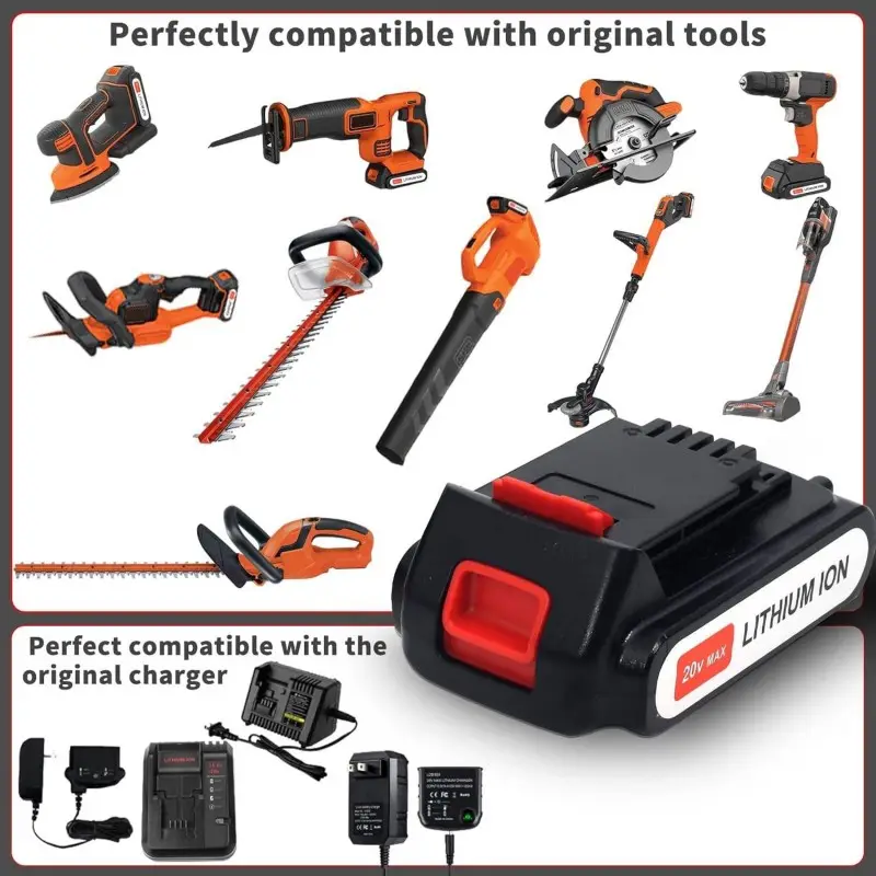 Bateria compacta de 20V 3000mAh para ferramenta elétrica com desempenho estável