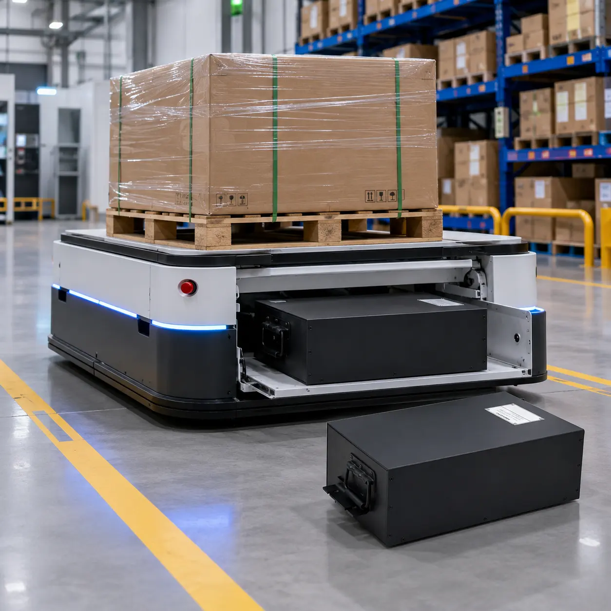 Pacote de bateria durável de 30Ah para AMRs e robôs de manuseio de materiais