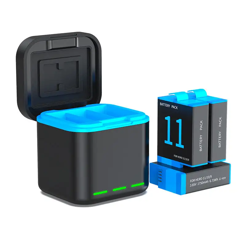 Bateria de reposição de íon-lítio totalmente decodificada de 1750mAh para as câmeras de ação GoPro Hero 9, Hero 10 e Hero 11.