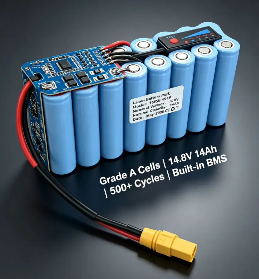 Pacote de baterias de íon-lítio 14,8V 14Ah 18650 com proteção BMS embutida