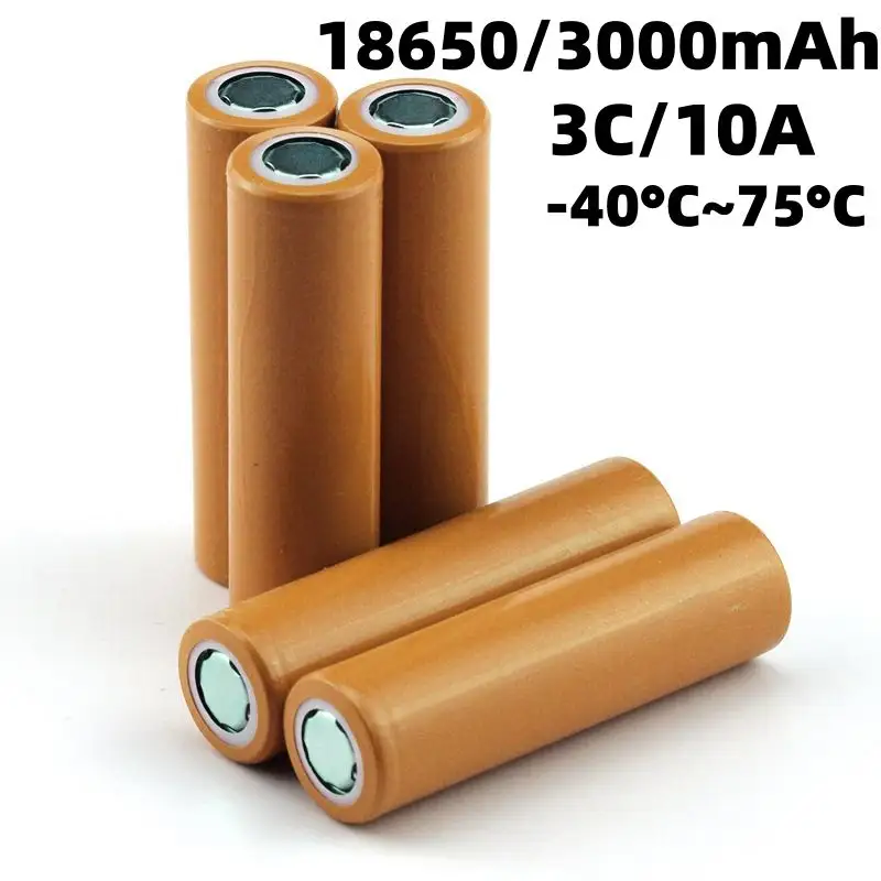 Bateria de íon-lítio de baixa temperatura 18650 com capacidade de 3000mAh e descarga de 10A