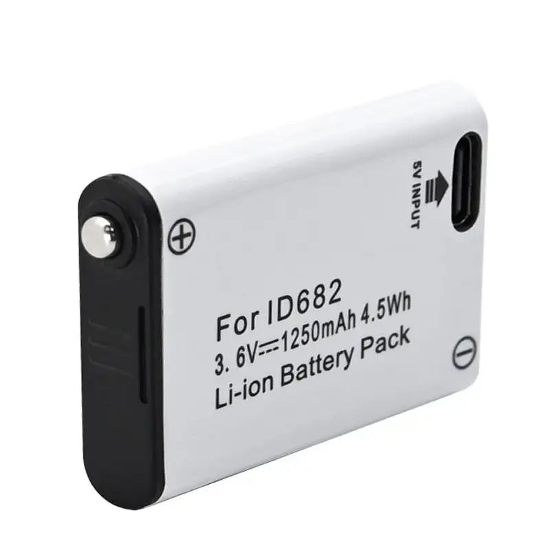 Bateria de farol de polímero de lipolímero 3,7V 1250mAh com porta de carregamento USB-C