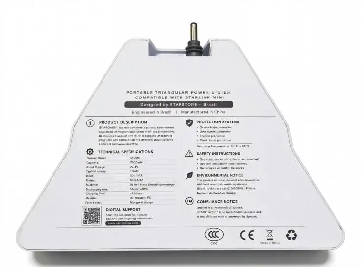 Fonte de energia portátil Star Link 25,2V com saída máxima de 60W